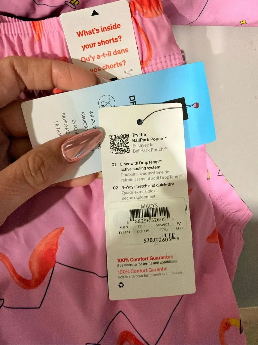 SAXX Oh Buoy 5” 2N1 BallPark Pouch Swim Trunks Flamingo Medium